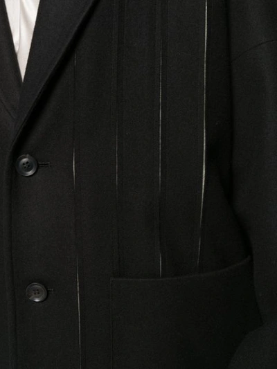 Shop Yohji Yamamoto Oversized Single-breasted Coat In Black