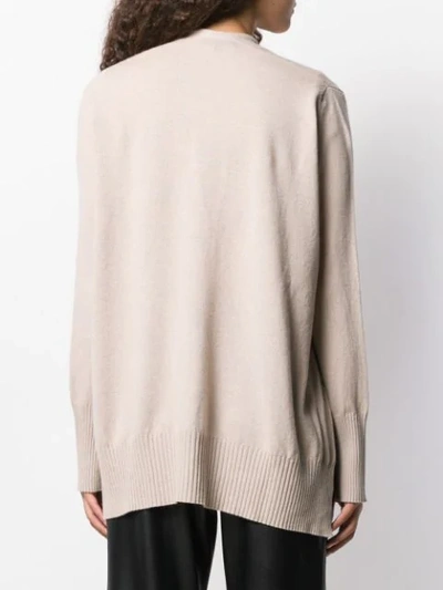 Shop Antonelli Draped Knitted Cardigan In Neutrals