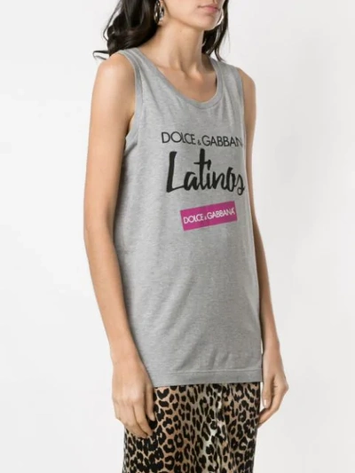 Shop Dolce & Gabbana Latinos Print Tank Top In Grey