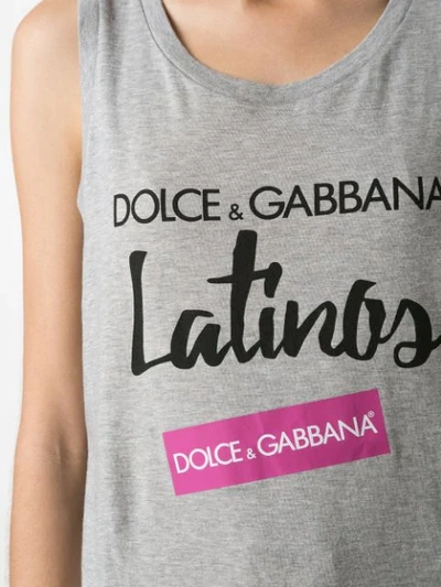 Shop Dolce & Gabbana Latinos Print Tank Top In Grey