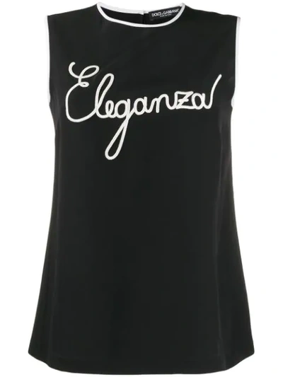 Shop Dolce & Gabbana Logo Detail Tank Top In Black