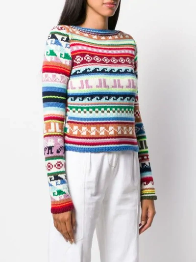 Shop Lanvin Jl Monogram Jacquard Motif Sweater In Brown