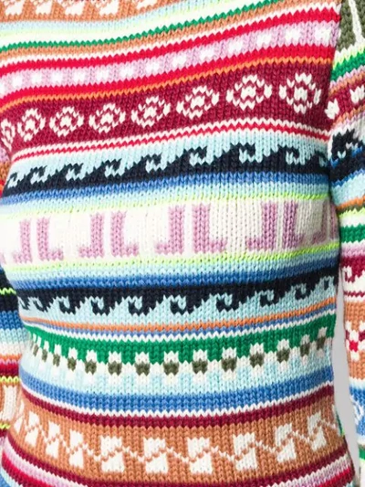 Shop Lanvin Jl Monogram Jacquard Motif Sweater In Brown
