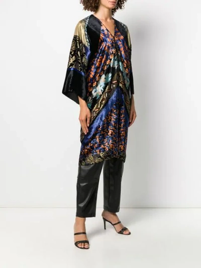 Shop Etro V-neck Velvet Kimono In Black