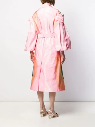 Shop Simone Rocha Graphic-print Coat In Pink