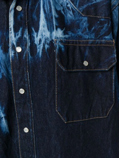 Shop Matthew Adams Dolan Reverse Dye Denim Shirt In Blue