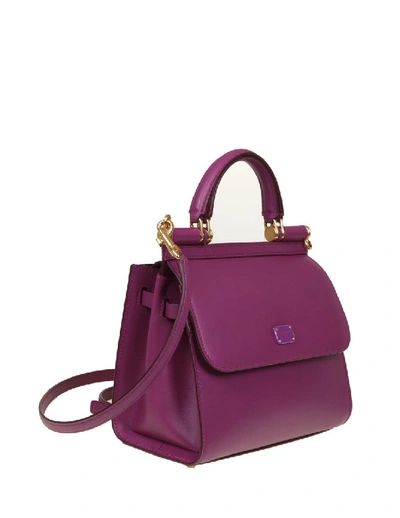 Shop Dolce & Gabbana Sicily Bag 58 Small In Calf Leather In Pink