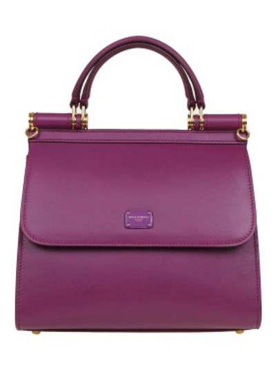 Shop Dolce & Gabbana Sicily Bag 58 Small In Calf Leather In Pink