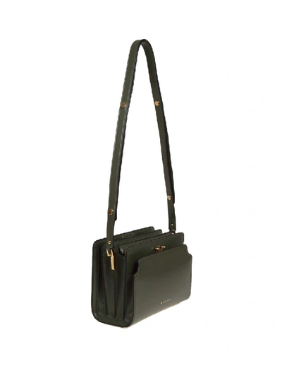 Shop Marni Trunk Reverse Leather Shoulder Bag In Black