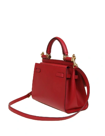 Shop Dolce & Gabbana Sicily Bag 58 Small In Calf Leather In Red