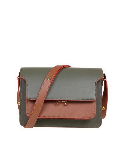 Shop Marni Trunk Bag Leather Bag In Grey