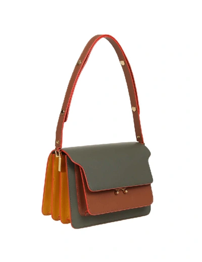 Shop Marni Trunk Bag Leather Bag In Grey