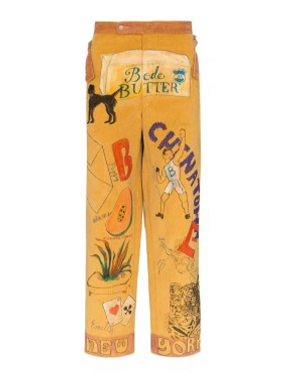 Shop Bode Yellow Men's Multicolored Corduroy Pants