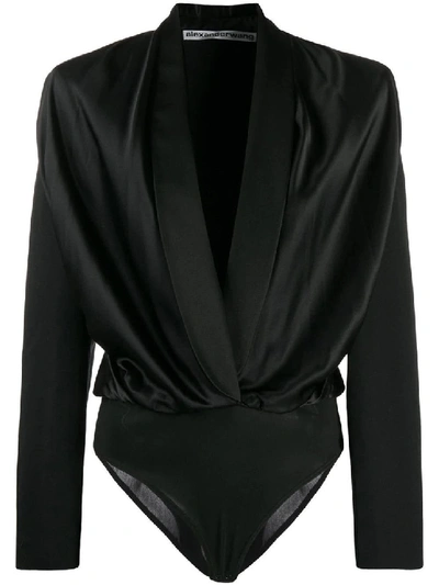 Shop Alexander Wang Tuxedo Bodysuit In Black
