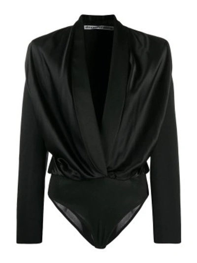 Shop Alexander Wang Tuxedo Bodysuit In Black