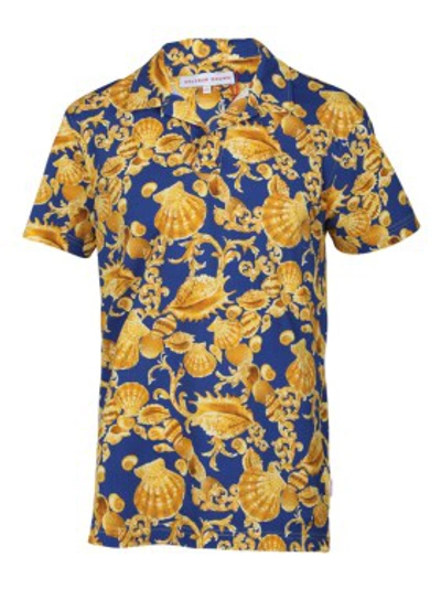 Shop Orlebar Brown Felix X Baroque Seashell Polo In Blue