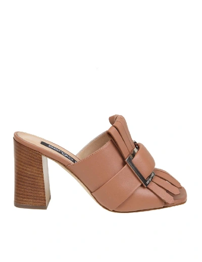 Shop Sergio Rossi Leather Sandal Color Leather In Brown