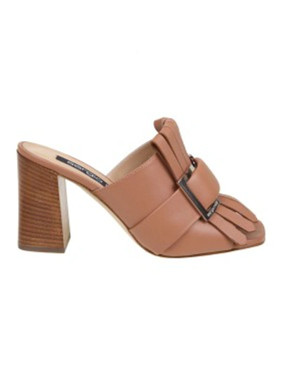 Shop Sergio Rossi Leather Sandal Color Leather In Brown