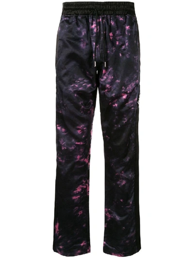 Shop Just Don Tie-dye Print Track Trousers In Black