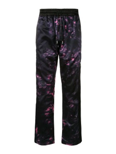 Shop Just Don Tie-dye Print Track Trousers In Black