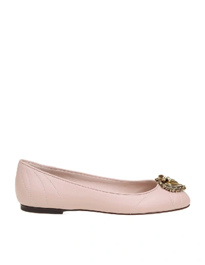 Shop Dolce & Gabbana Ballerina Devotion In Nappa Matelasse ' In Neutrals