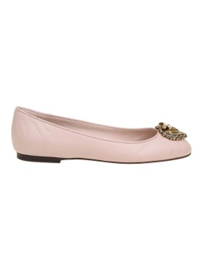 Shop Dolce & Gabbana Ballerina Devotion In Nappa Matelasse ' In Neutrals