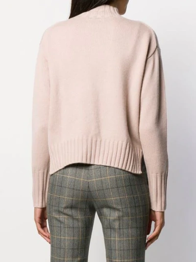 Shop Allude Ribbed Turtle Neck Jumper In 62 Pink