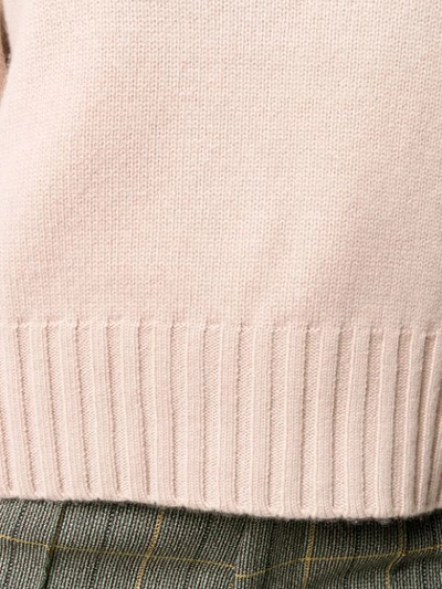 Shop Allude Ribbed Turtle Neck Jumper In 62 Pink