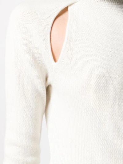 Shop Tom Ford Cashmere Cut Out Sweater - White