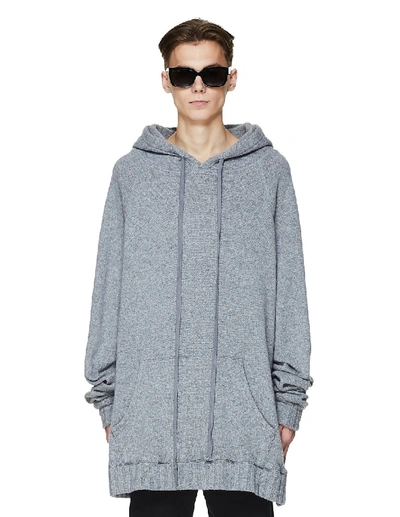 Shop Greg Lauren Grey Cashmere Hoodie