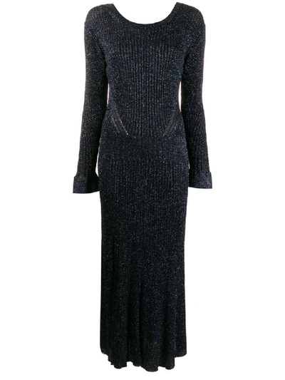 Shop Chloé Naxy Lurex Maxi Dress In Black