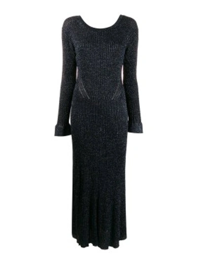 Shop Chloé Naxy Lurex Maxi Dress In Black