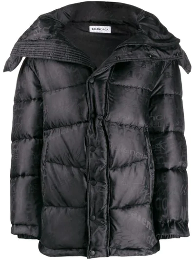 Shop Balenciaga New Swing Puffer Jacket In Black