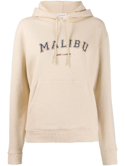 Shop Saint Laurent Malibu Hoodie Beige In Neutrals