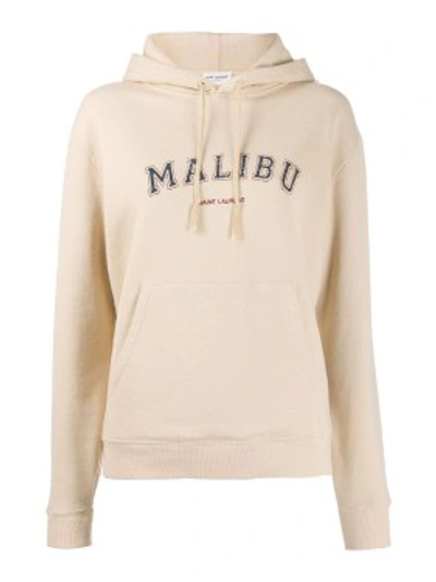 Shop Saint Laurent Malibu Hoodie Beige In Neutrals