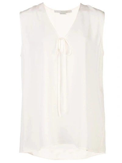 Shop Stella Mccartney Silk Crepe Sleeveless Blouse In White