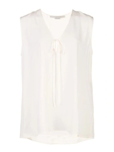 Shop Stella Mccartney Silk Crepe Sleeveless Blouse In White
