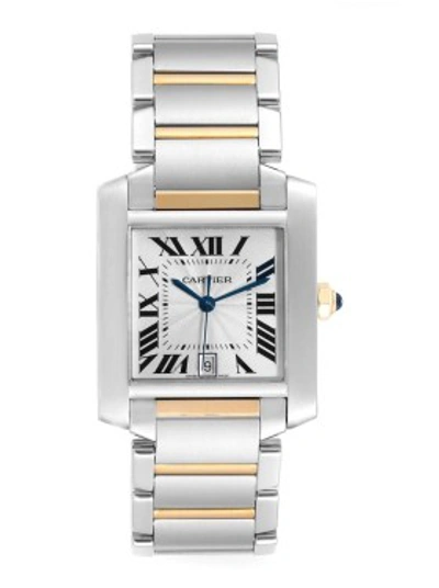 Shop Cartier Tank Francaise Steel Yellow Gold Automatic Mens Watch W51005q4 In Not Applicable