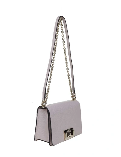 Shop Furla Mimi 's Shoulder Bag In Beige Color Leather In White