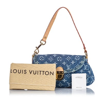 Pre-owned Louis Vuitton Monogram Denim Mini Pleaty In Blue
