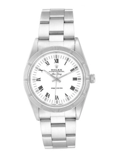 Shop Rolex Air King 34mm White Dial Steel Mens Watch 14010 Box In Not Applicable