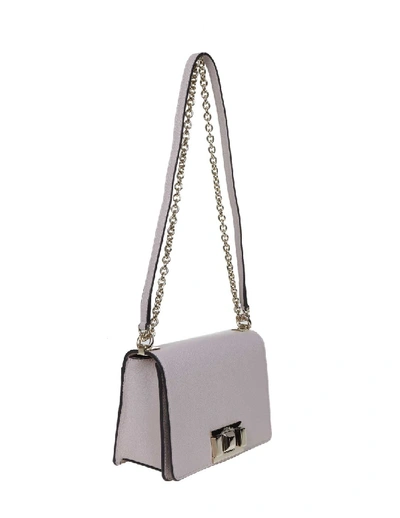 Shop Furla Mimi 'mini Shoulder Bag In Beige Color Leather In White