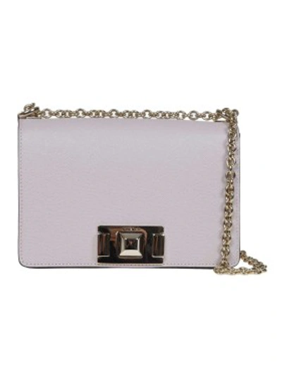 Shop Furla Mimi 'mini Shoulder Bag In Beige Color Leather In White
