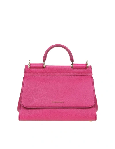 Shop Dolce & Gabbana Small Soft Sicily Bag In Calf Leather In Pink