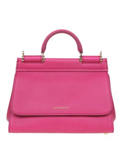 Shop Dolce & Gabbana Small Soft Sicily Bag In Calf Leather In Pink