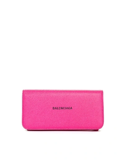 Shop Balenciaga Cash Pink Leather Wallet