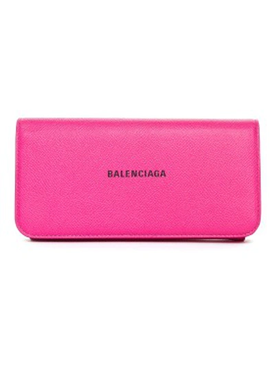 Shop Balenciaga Cash Pink Leather Wallet