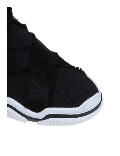 Shop Red Valentino Glam Run Sneakers In Stretch Fabric Color Black