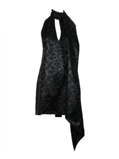 Shop Givenchy Neck Scarf Mini Dress In Black
