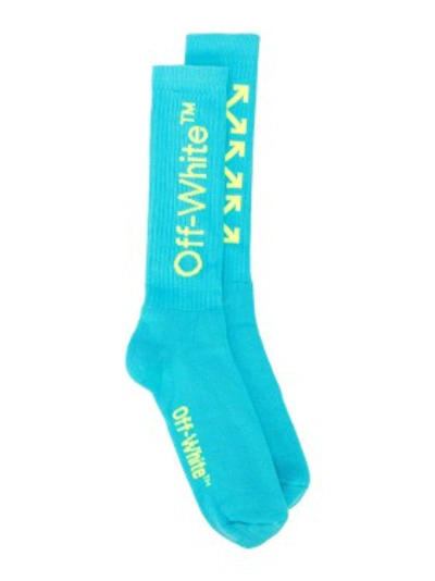 Shop Off-white Blue Men's Arrow Logo Socks